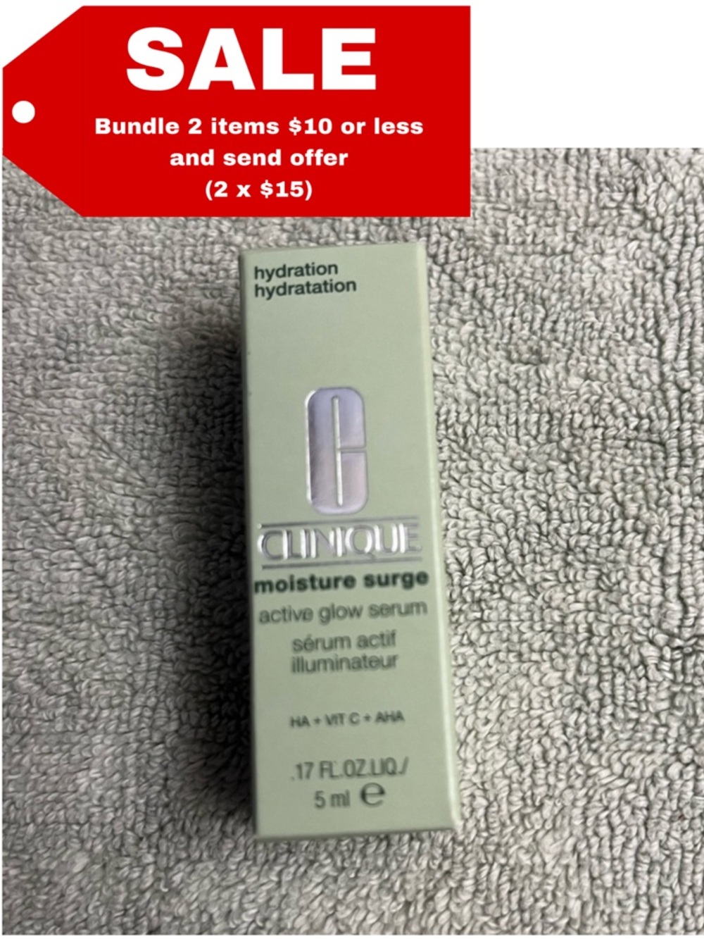 Clinique Moisture Surge Active Glow Serum Travel Size 0.17 oz - 5 ml